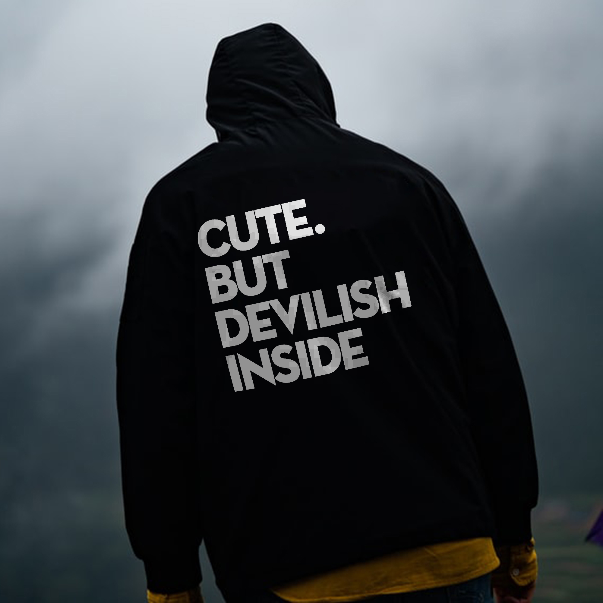  Cute But Devilish Inside Men's Hoodie-Ranbybox