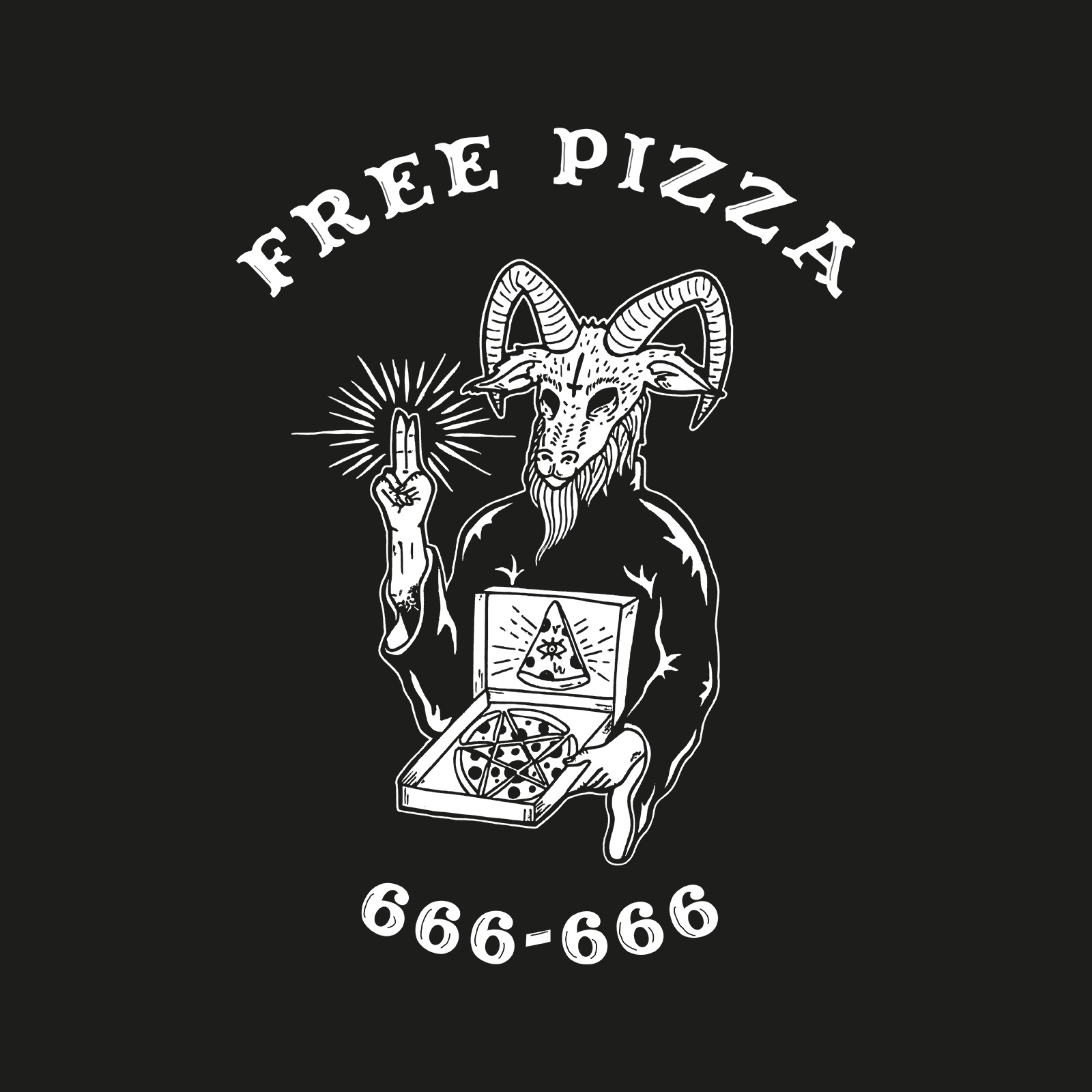  Free pizza magic goat darkly printed T-shirt-Ranbybox