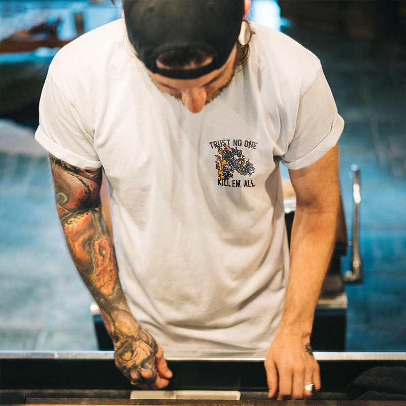  Trust No One Kill En' All Printed Casual Men's Short-Sleeved T-shirt-Ranbybox