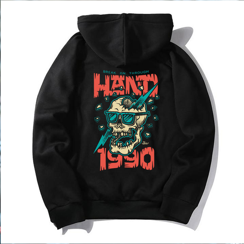  Classic Skull And Letters Printed Men's Hoodie-Ranbybox