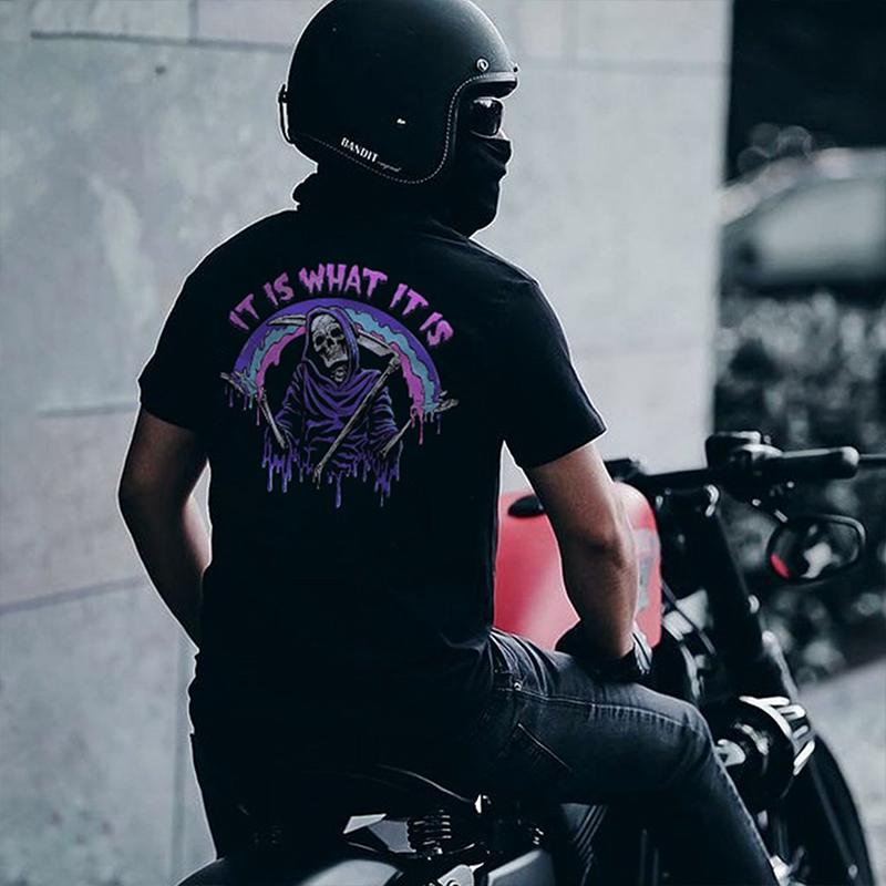  It's What It Is Skull Printed T-shirt-Ranbybox