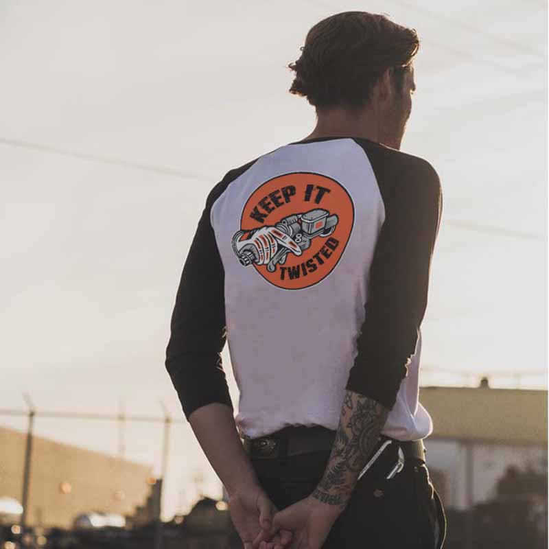  Keep It Twisted Motorcycle Handle Printed Men's T-shirt-Ranbybox