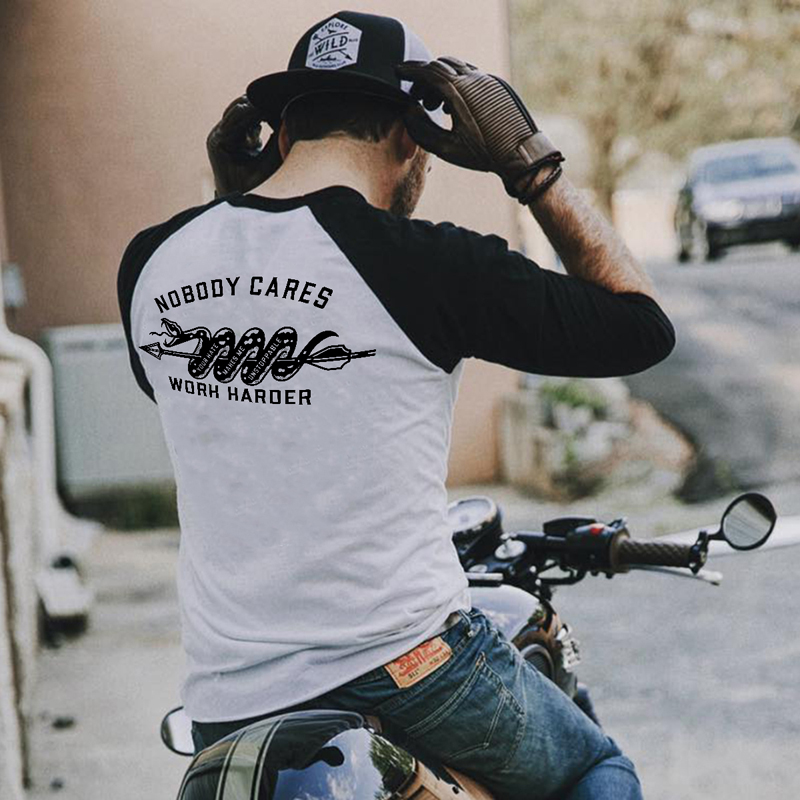  Nobody Cares Work Harder Printed Men's T-shirt-Ranbybox