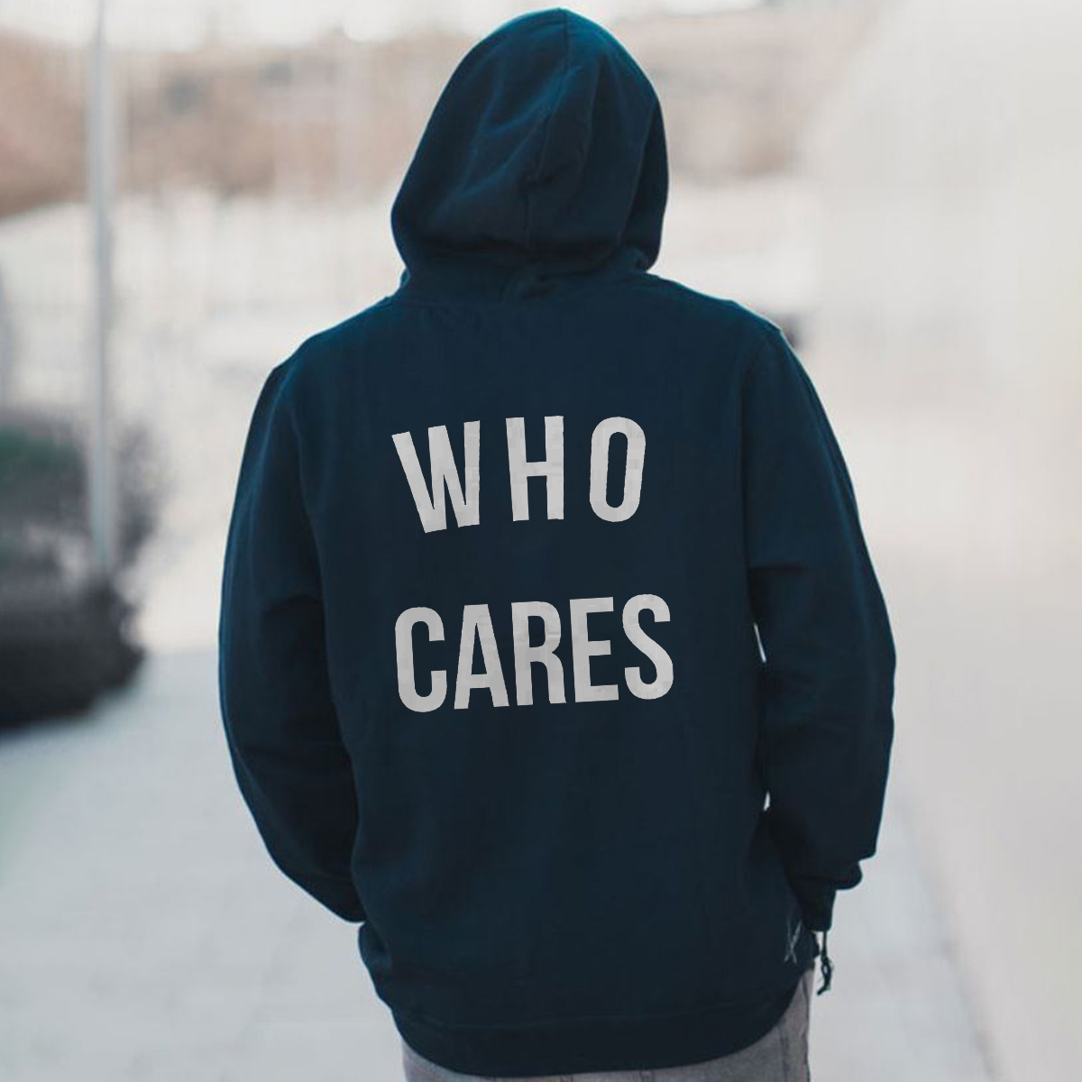 Who Cares Men's Hoodie-Ranbybox