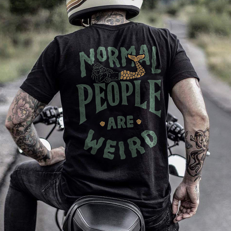 NORMAL PEOPLE ARE WEIRD printed men's T-shirt designer-Ranbybox