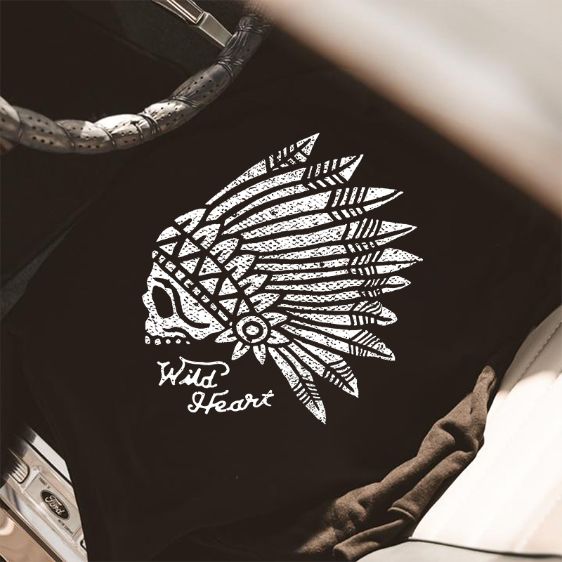  Indian Headdress Letters Printed Men's Hoodie-Ranbybox