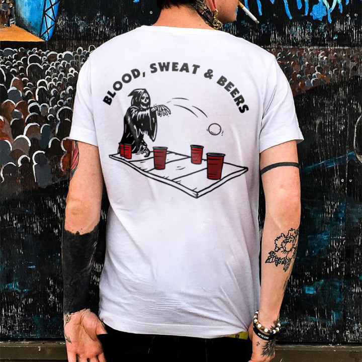  Blood sweat and beers fashion men's T-shirt-Ranbybox