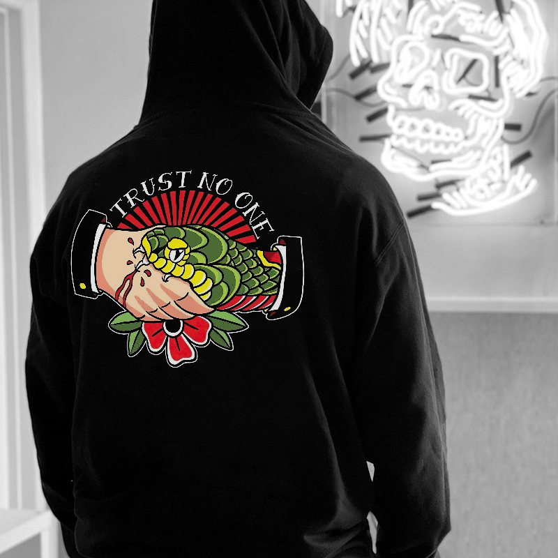  Trust No One Printed Men's Casual Hoodie-Ranbybox
