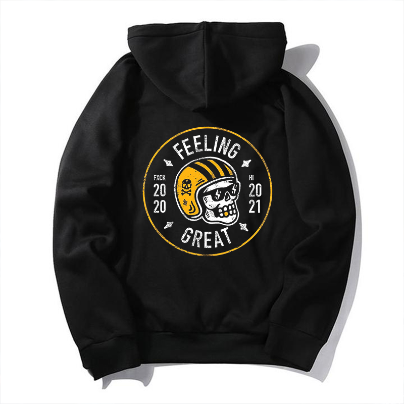  Feeling Great Printed Men's Casual Hoodie-Ranbybox