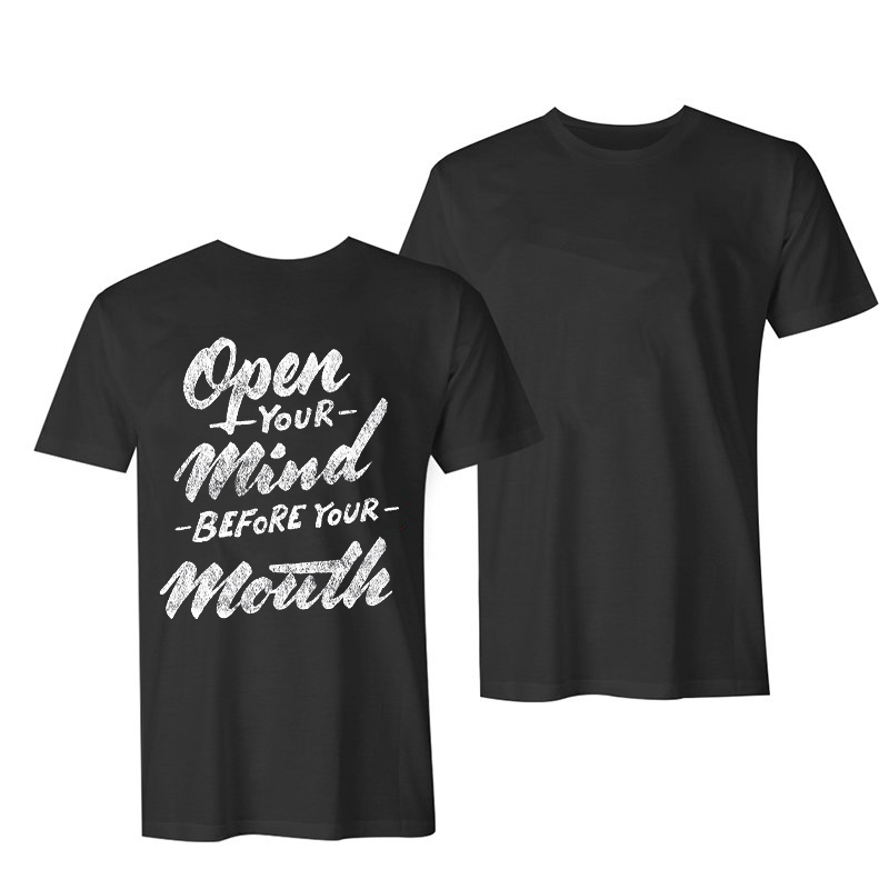 Open Your Mind Before Your Mouth Printed Men's Tees-Ranbybox