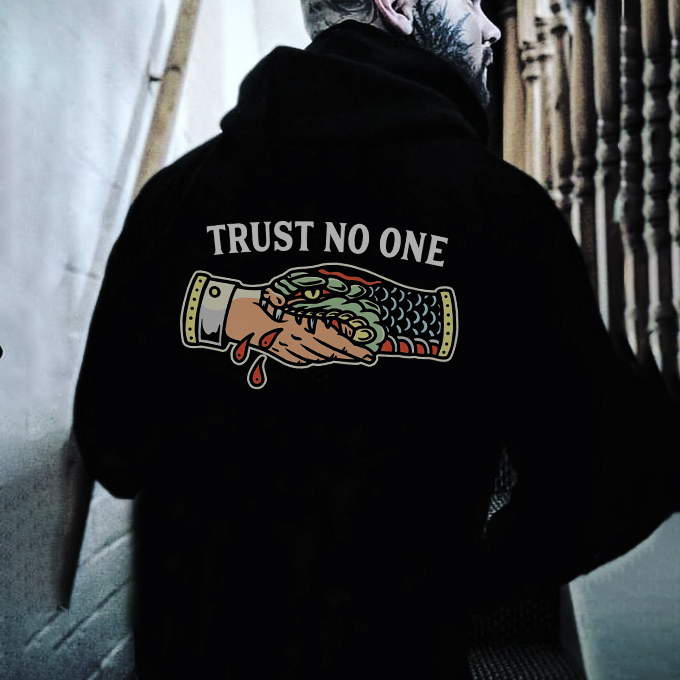  Trust On One Bite The Hand Printed Men's Hoodie-Ranbybox