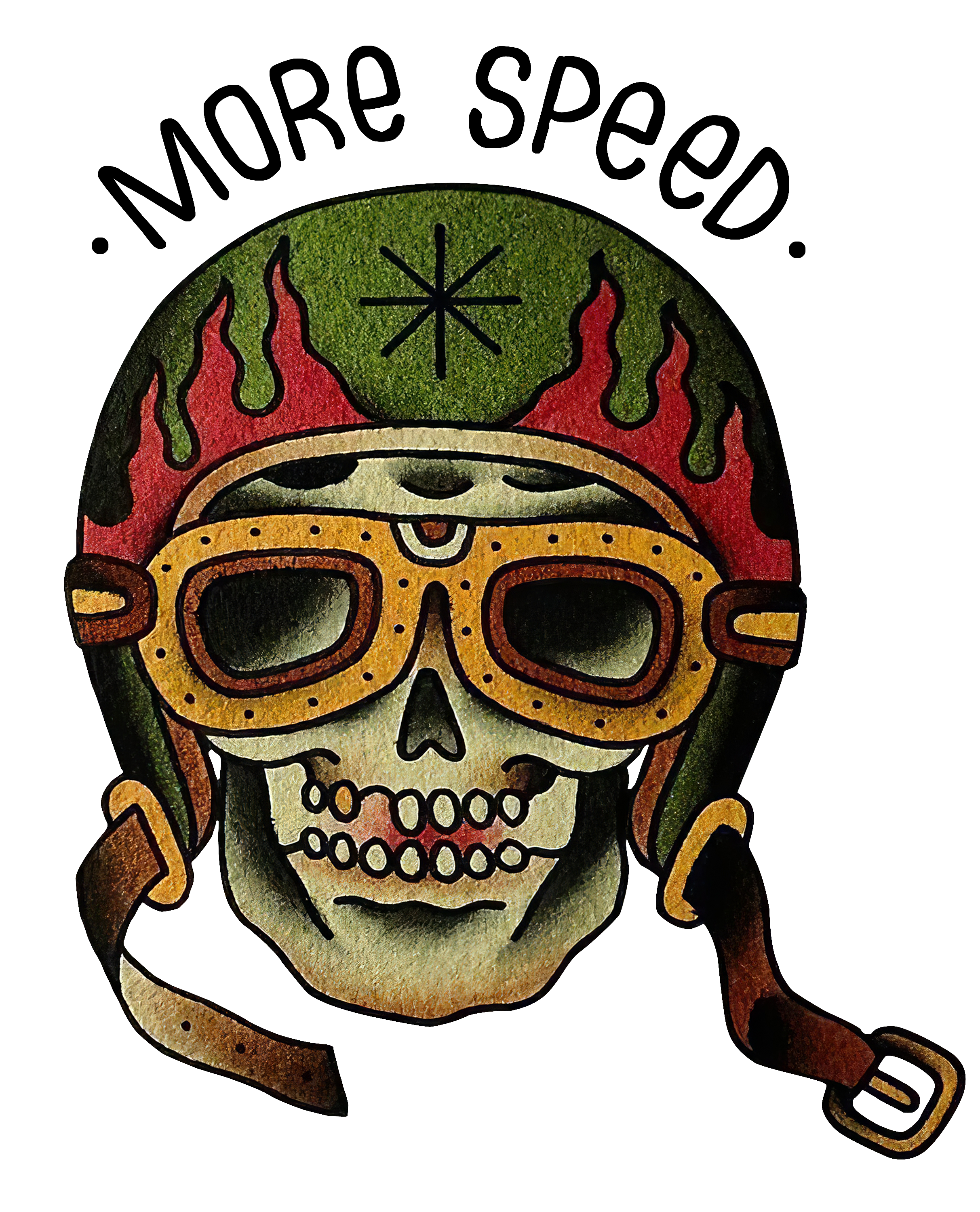  More speed Helmet skull design short sleeve t-shirt-Ranbybox