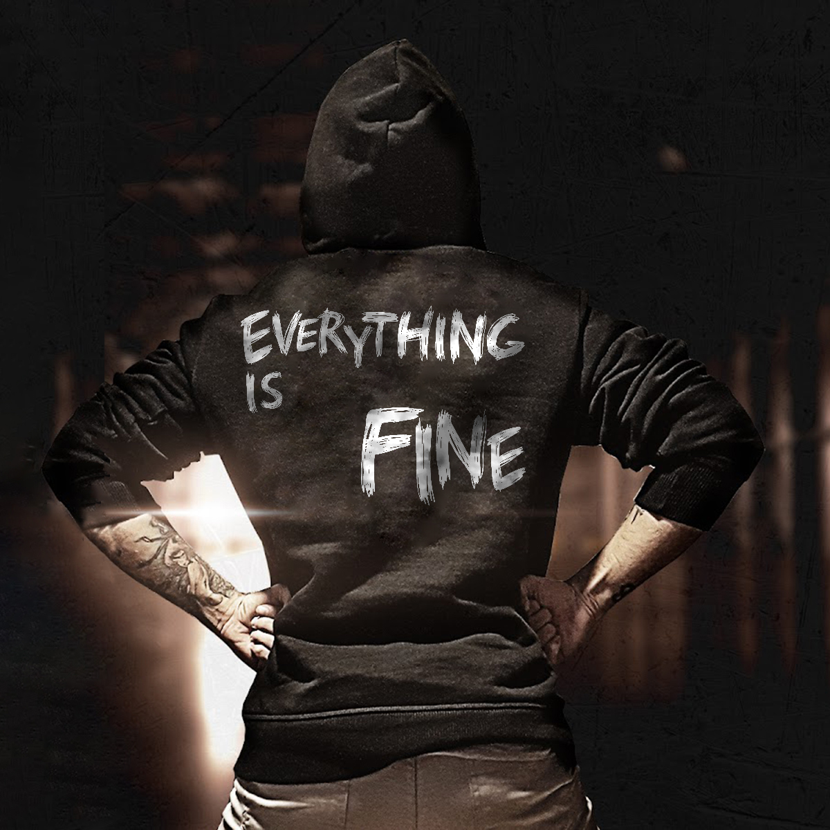  Everything Is Fine Men's Hoodie-Ranbybox