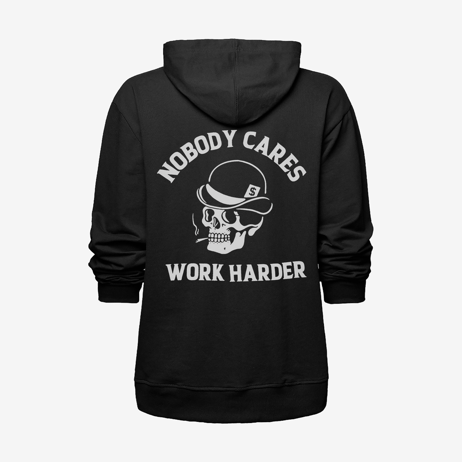 Nobody Cares Work Harder Skull Hoodie-Ranbybox