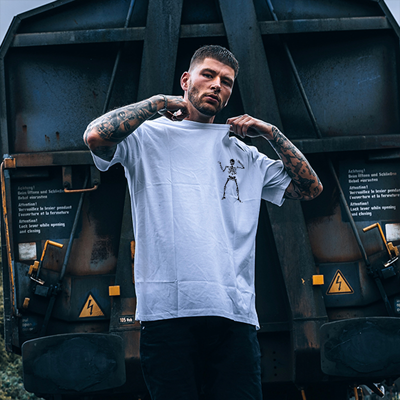  Classic Skeleton Printed Men's T-shirt-Ranbybox