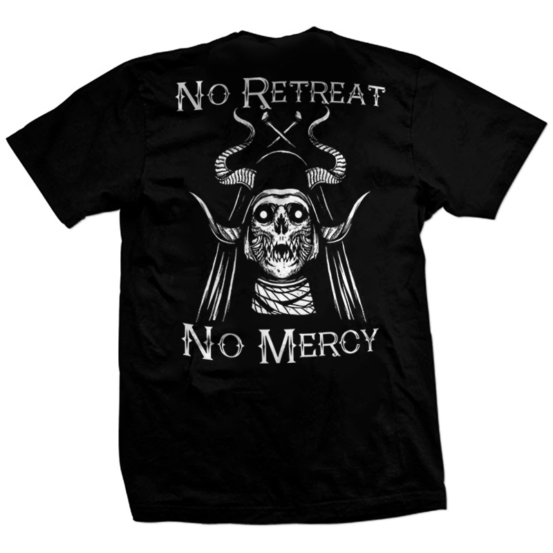  No Retreat No Mercy Printed Black Casual Men's T-shirt-Ranbybox