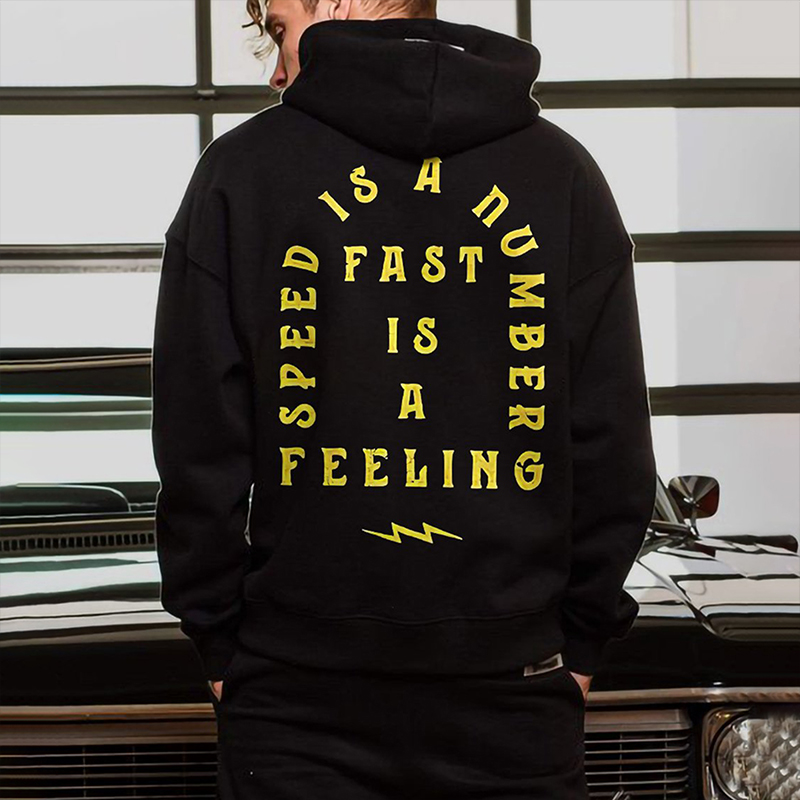  Speed Is A Number Fast Is A Feeling Printed Men's Hoodie-Ranbybox