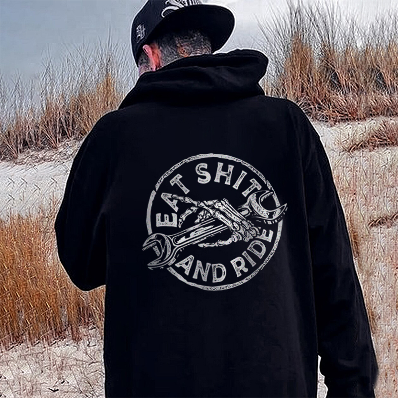  Eat Shit And Ride Printed Men's Hoodie-Ranbybox