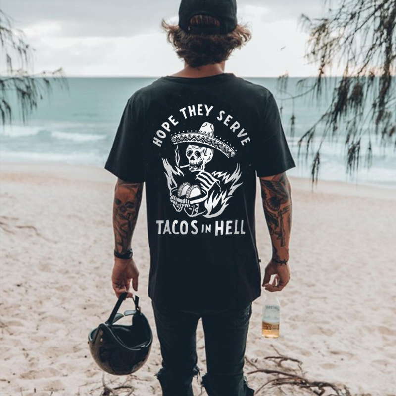 Tacos in hell back print t-shirt-Ranbybox