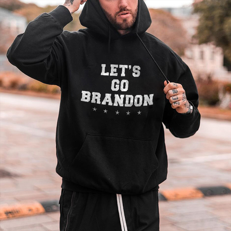  Five-Pointed Star Let's Go Brandon Men's Hoodie-Ranbybox