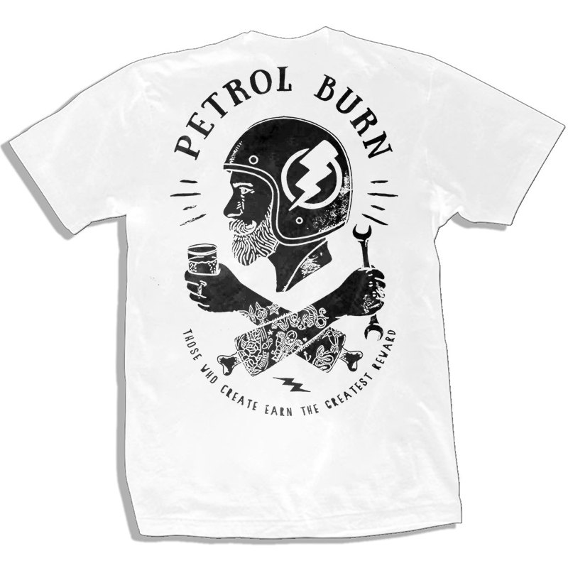  Petrol Burn Helmet Printed Men's T-shirt-Ranbybox