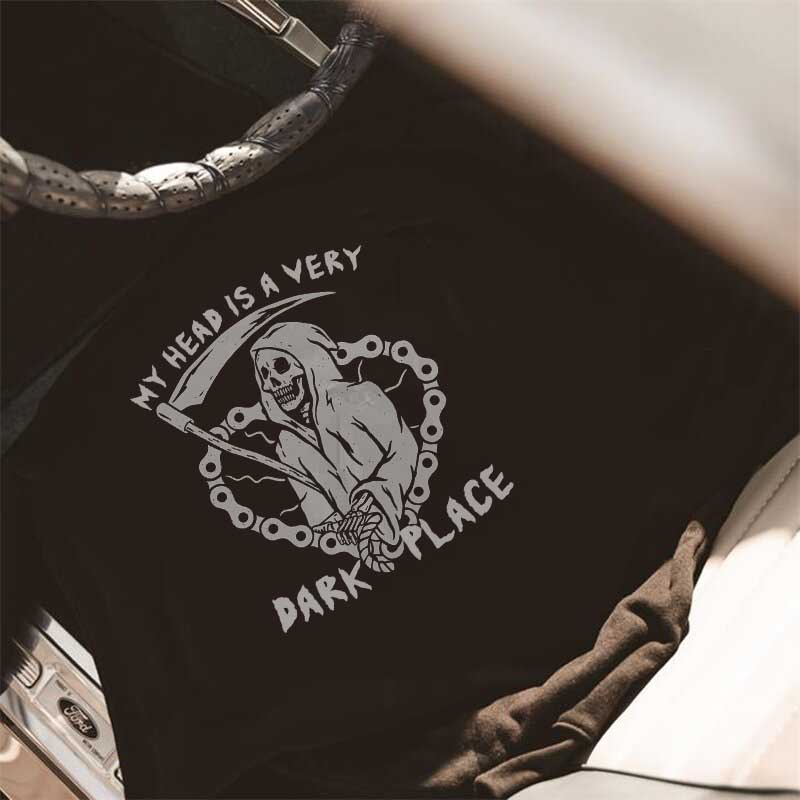  My Head Is A Very Dark Place Skeleton Men's Hoodie-Ranbybox