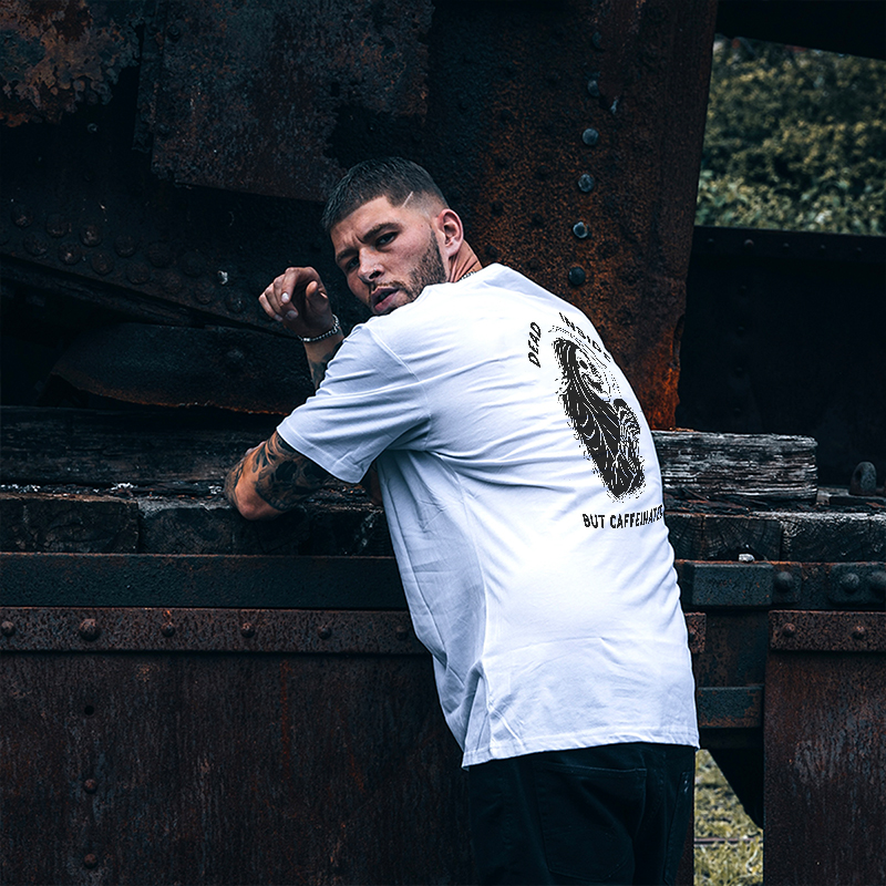  Dead Inside But Caffeinated Printed Men's T-shirt-Ranbybox