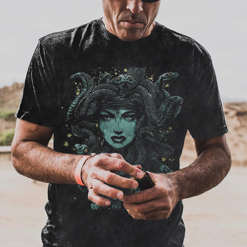  Classic Medusa Printed Men's Short-Sleeve T-shirt-Ranbybox