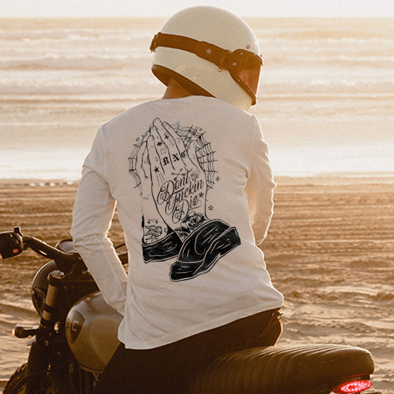  Faithful Prayer Gesture Printed Men's Long-sleeved T-shirt-Ranbybox