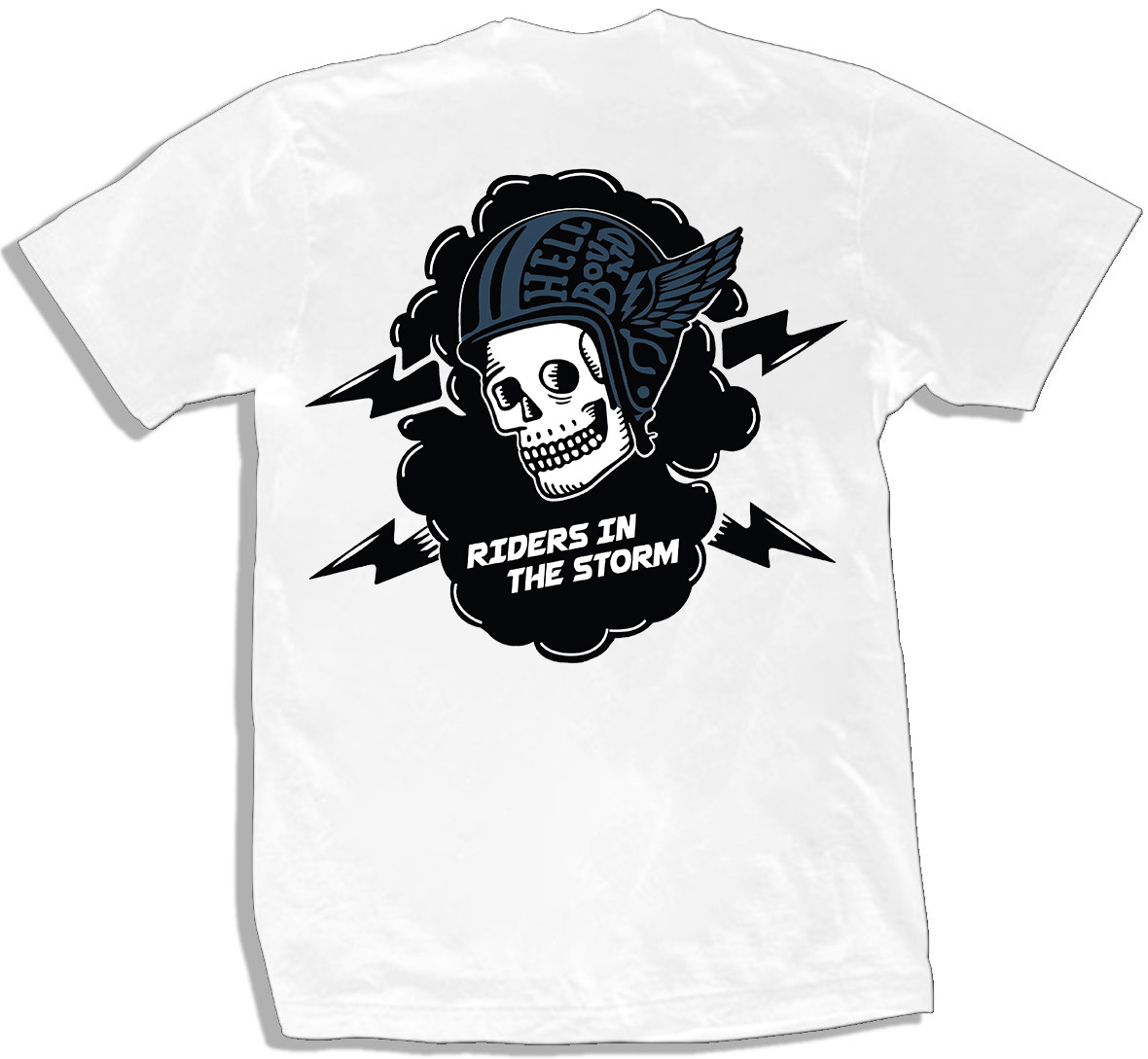  Riders In The Storm Skull Printed Men's T-shirt-Ranbybox