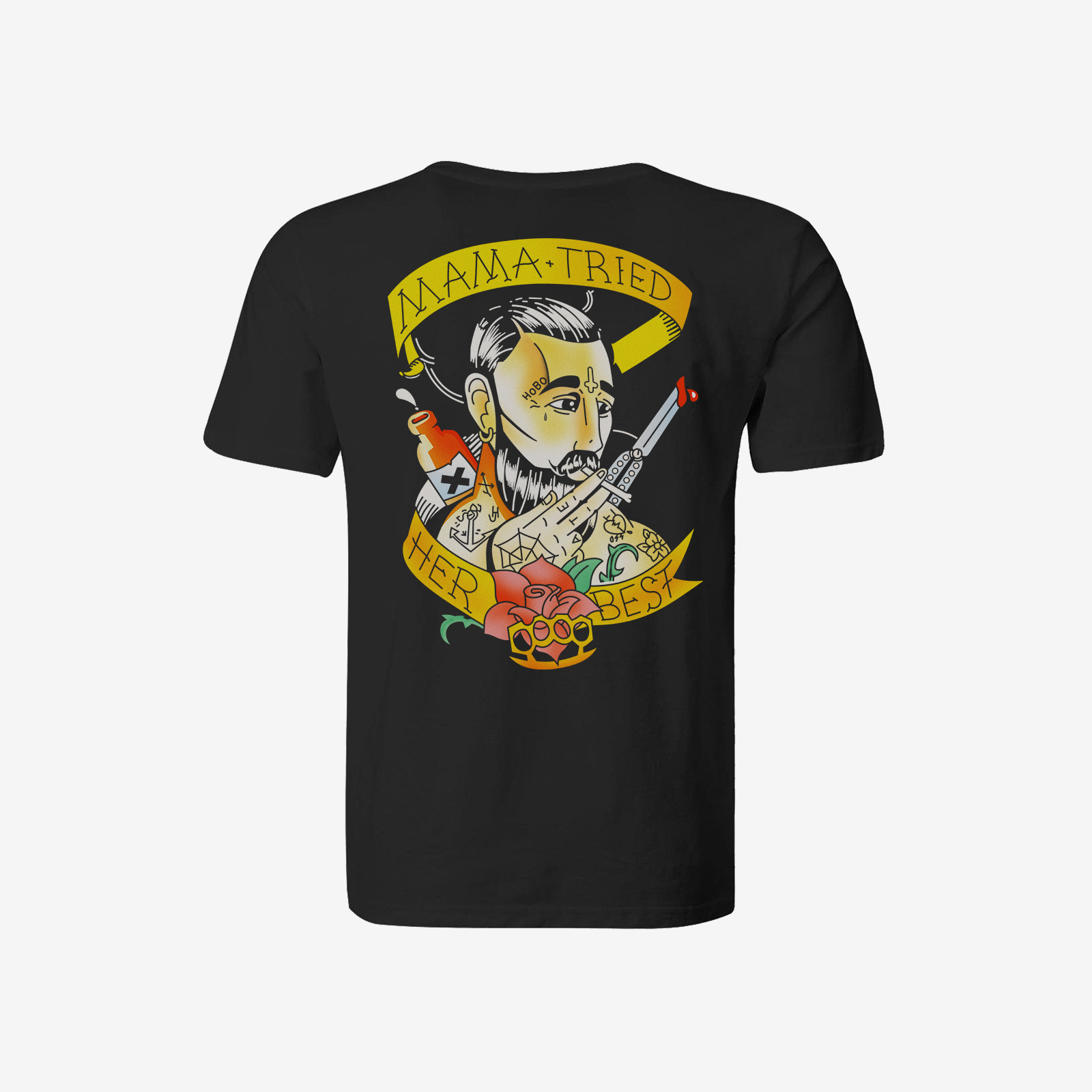  Portrait letter print casual crew neck T-shirt-Ranbybox