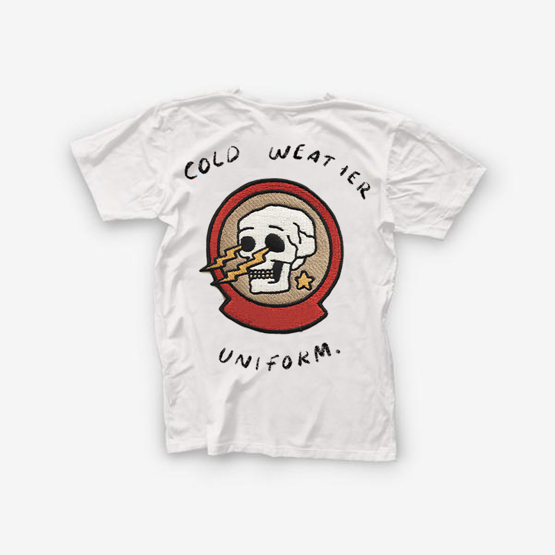  Uniform Skull Printed Casual Men's T-shirt-Ranbybox