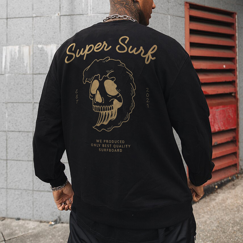  Supen Sung Printed Skull Men's Sweatshirt-Ranbybox