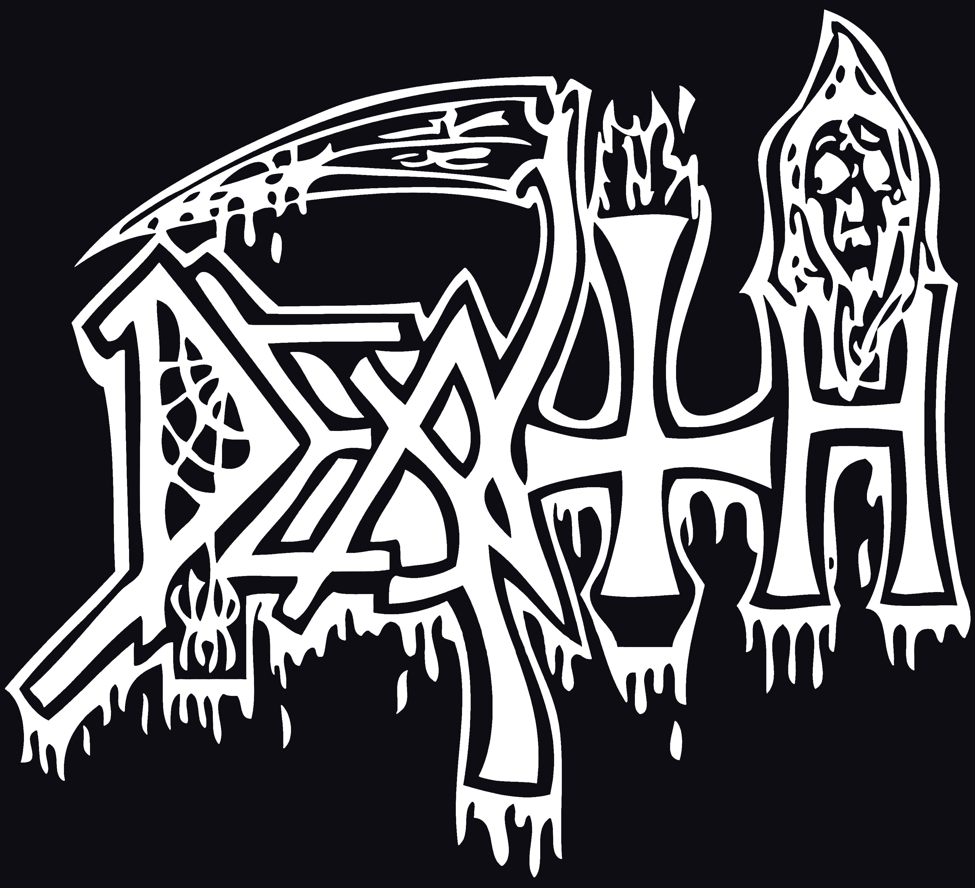 Death skull print loose t-shirt designer-Ranbybox