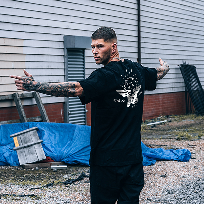  Unfuck The World Printed Men's Casual T-shirt-Ranbybox