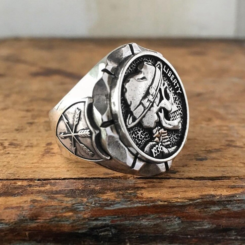Punk tramp Indian motorcycle-style rings-Ranbybox