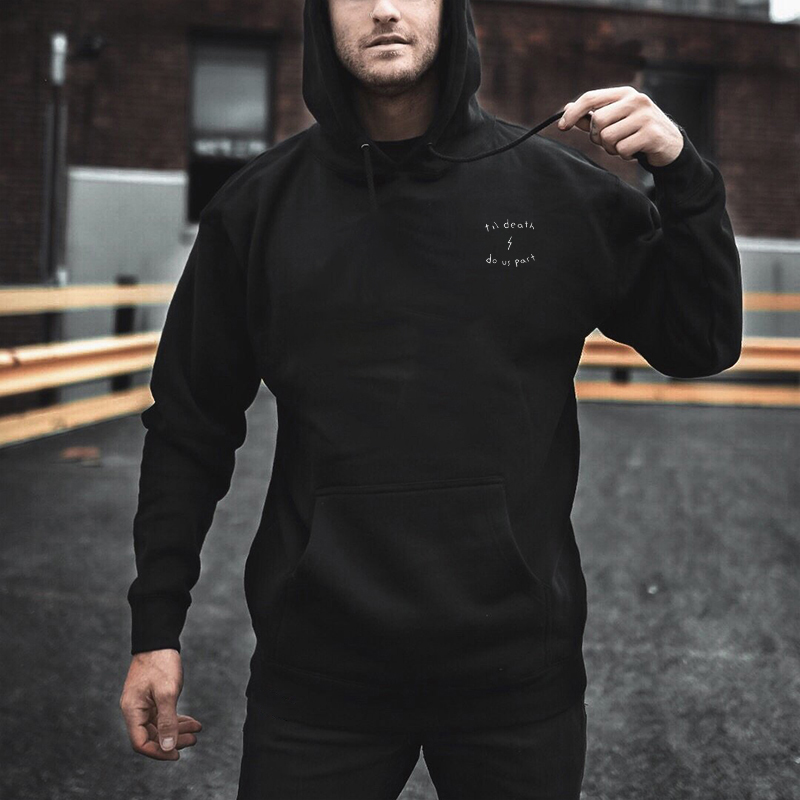  Letter Skeleton Hand Gesture Men's Hoodie-Ranbybox