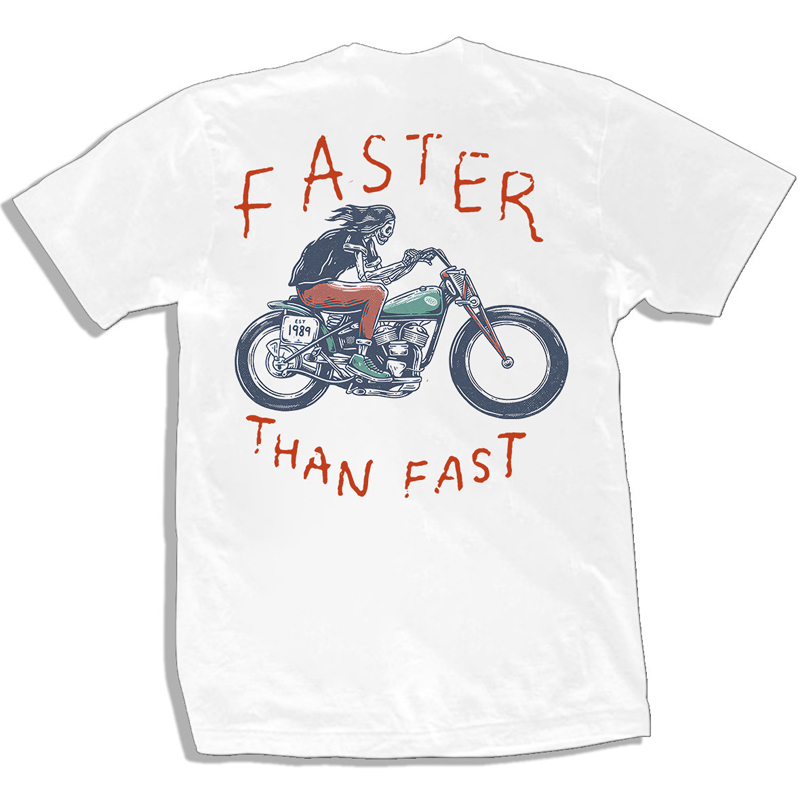  Faster Than Fast Skull Rider Printed Men's T-shirt-Ranbybox