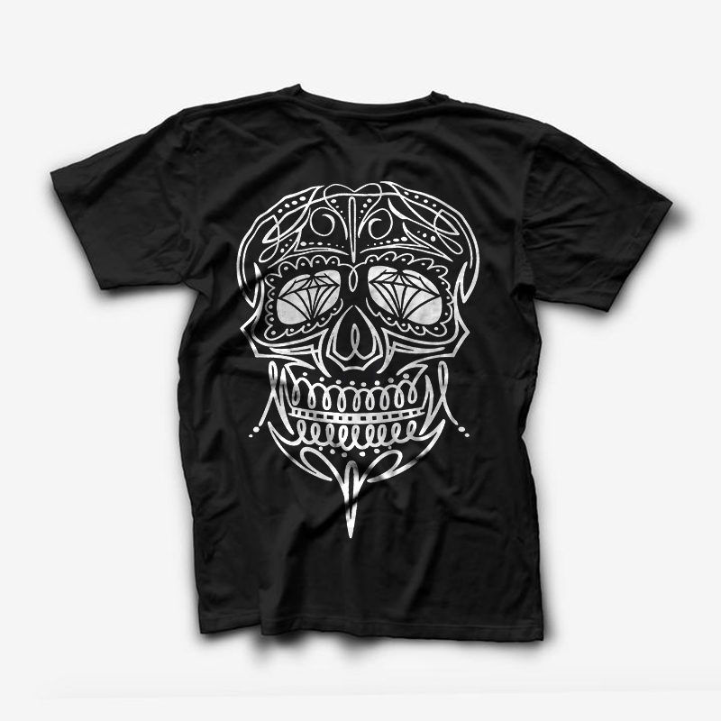  Diamond Skull Printed Black Men's T-shirt-Ranbybox