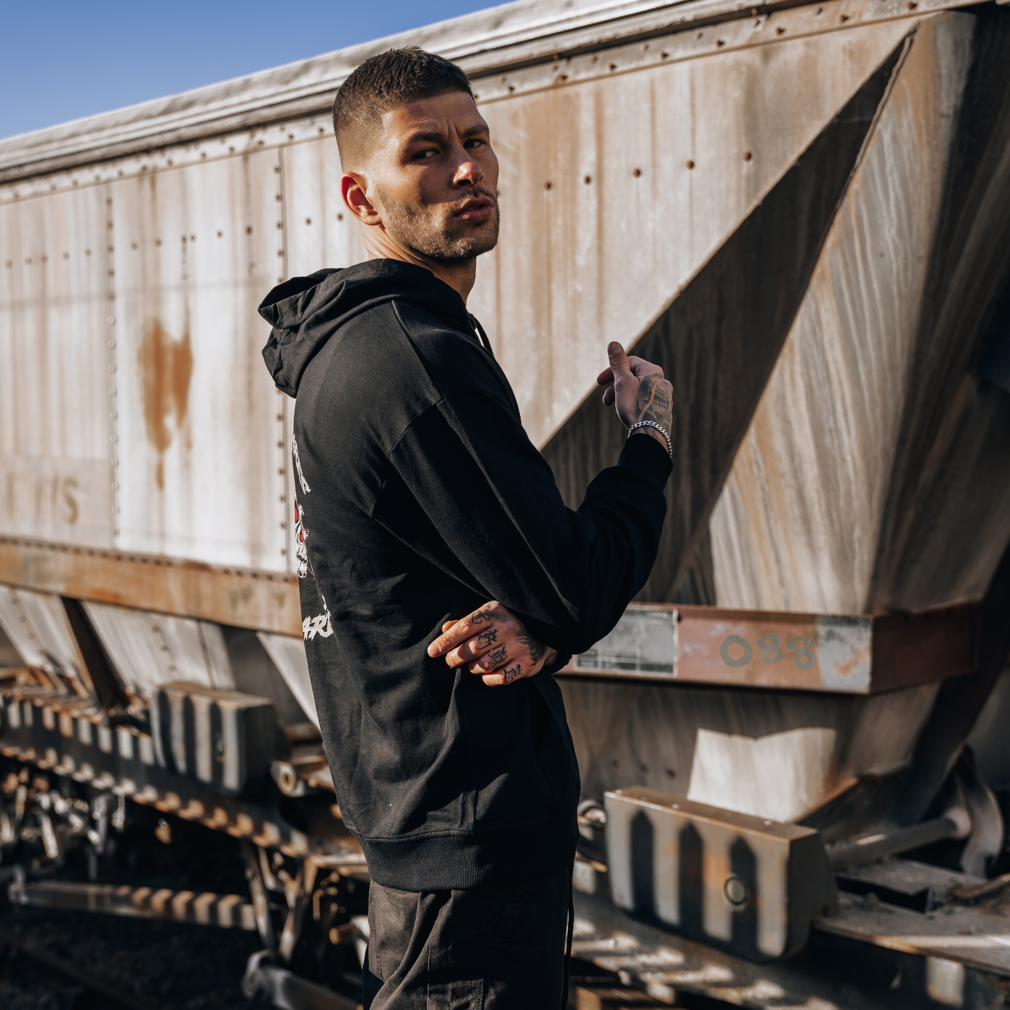  Skull Nobody Cares Work Harder Men's Hoodie-Ranbybox