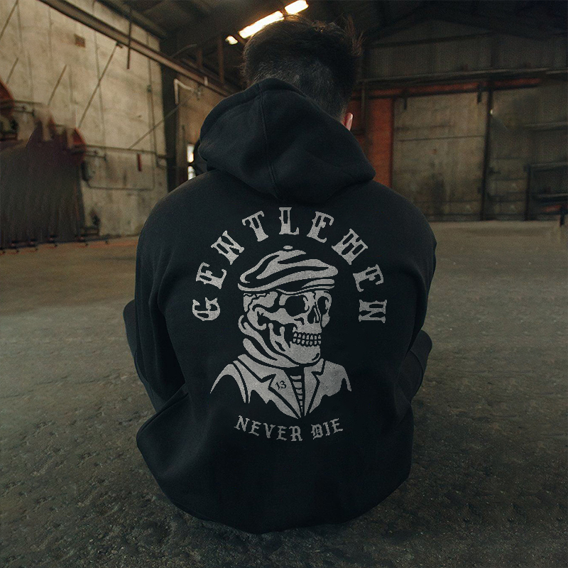  Gentleman Never Die Printed Men's Hoodie-Ranbybox