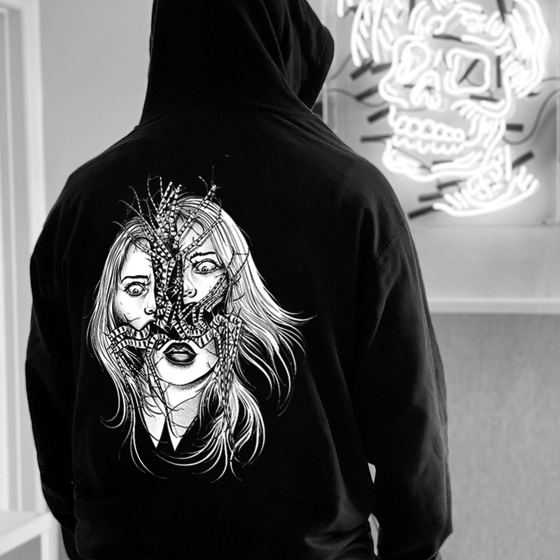  Scary Woman Printed Casual Men's Hoodie-Ranbybox