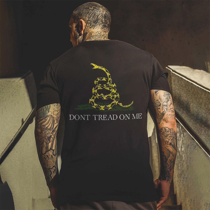 Don't Tread On Me Printed T-shirt-Ranbybox