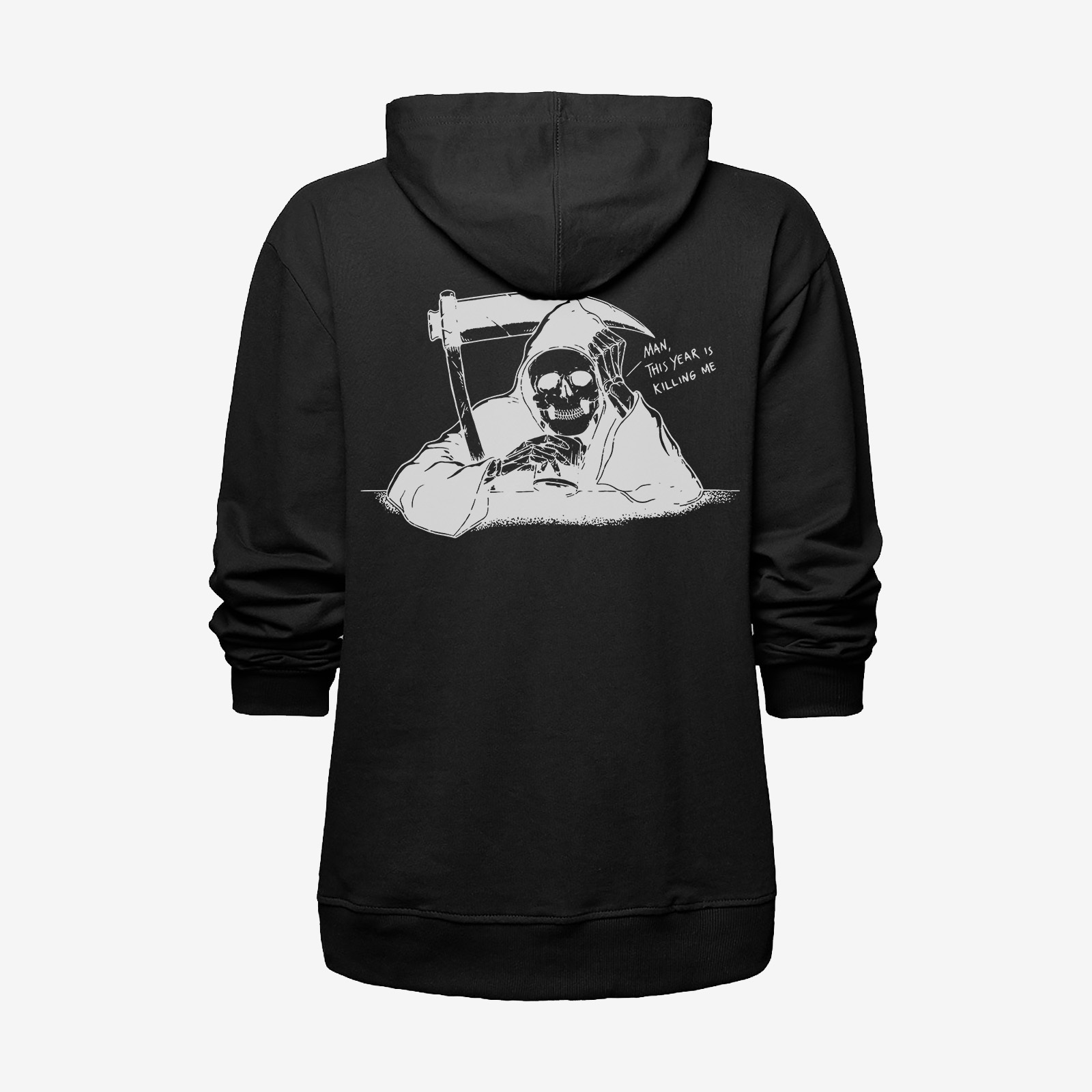  Man This Year Is Killing Me Skeleton Demon Printed Hoodie-Ranbybox