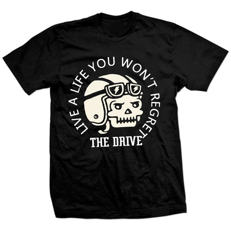  Live A Life You Won't Regret Skull Printed Men's T-shirt-Ranbybox