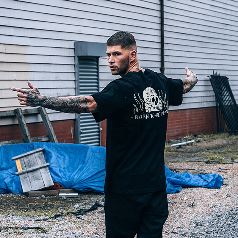  Born To Be Mean Printed Men's Casual T-shirt-Ranbybox