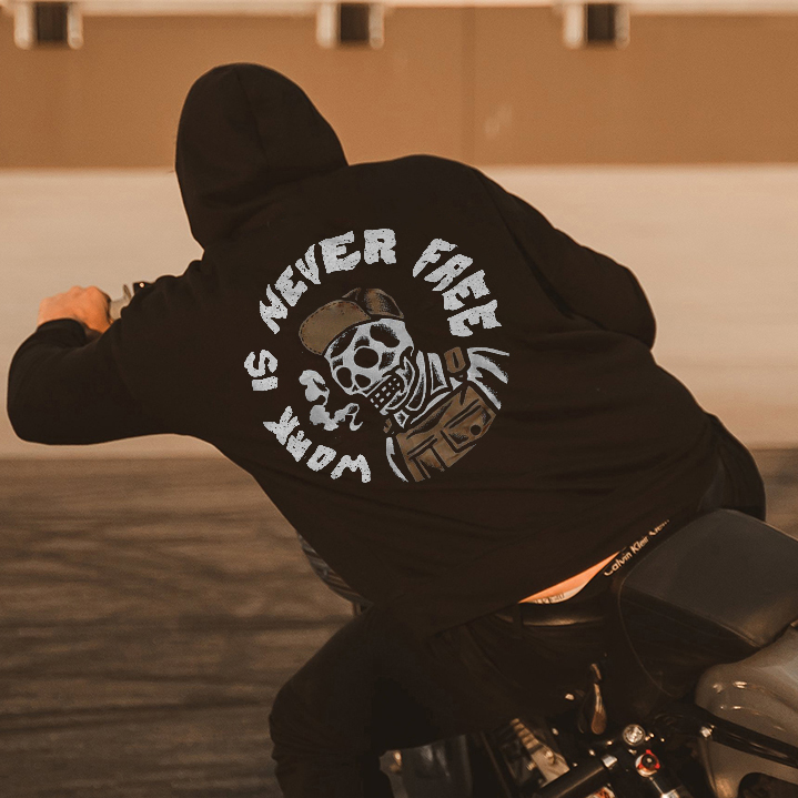  Work Is Never Free Skeleton Men's Hoodie-Ranbybox