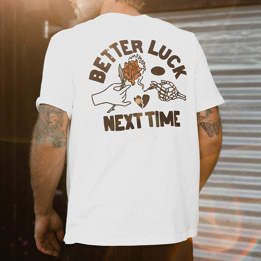 Better Luck Next Time Printed Rose Casual Men's T-shirt-Ranbybox