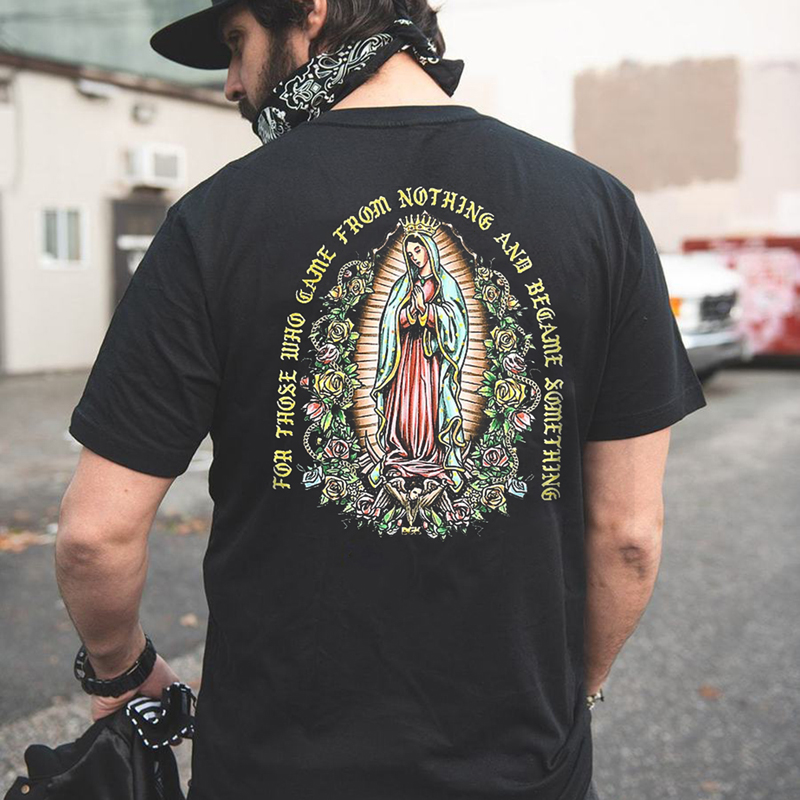  Virgin Mary Printed Men's Casual T-shirt