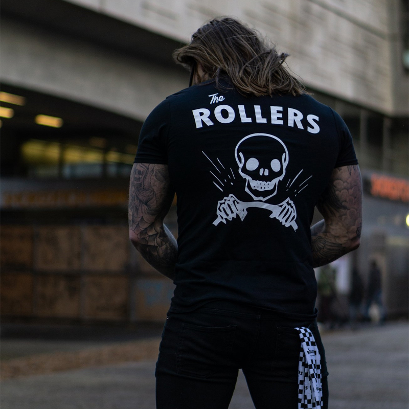 The rollers skull printed men's cozy T-shirt-Ranbybox